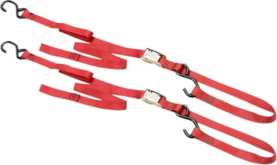 Spanbanden met Haken - Motorriemen Bevestigingsriemen - Motorfiets Vervoer - Geïntegreerde Zachte Haken - 2 stuks 175 cm - Rood