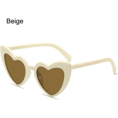 1 Pièce Lunettes de Soleil Rétro Cœur d'Amour pour Femmes Mode Protection UV400 Lunettes Accessoires Élégants