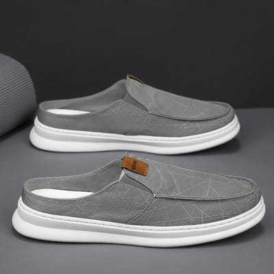Heren Casual Schoenen Ademend Canvas Denim Zachtzool Sportschoenen Outdoor Wandelen Platte Schoenen Zomer Lichtgewicht Slippers 39-44 39 grijze kleur