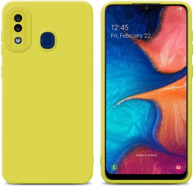 Cadorabo Hoesje geschikt voor Samsung Galaxy A20 / A30 / M10s in FLUID GEEL - Beschermhoes gemaakt van flexibel TPU silicone Cover Fluid Case