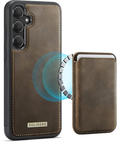Luxe PU-leer Magnetisch Wallet Backcover Hoesje geschikt voor Samsung Galaxy A56 – Bruin – Magnetische Pasjeshouder – Schokbestendig