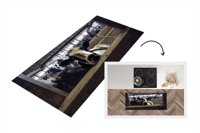 Keukenloper - Loper keuken - Koe - Stal - Boerderij - 120x50 cm - Keukenloper vinyl