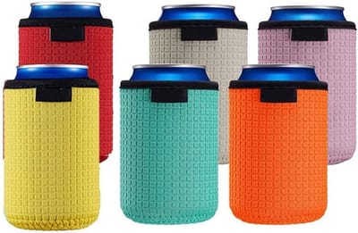6 Stuks Neopreen Can Coolers - Isolatoren voor Blikjes, Machinewasbaar, Perfect voor Feesten en Thuisgebruik