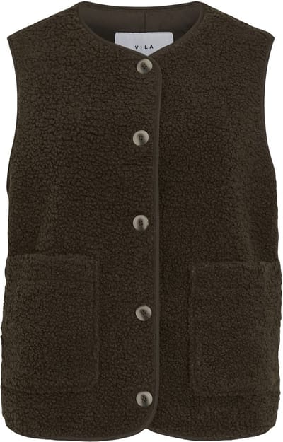 Vila Gilet Viada Teddy Vest 14105099 Coffee Bean Dames Maat - 38