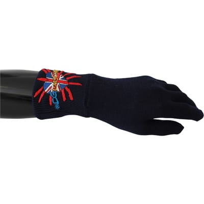 Dolce & Gabbana Blue #Dmen'slondon geborduurde wollen herenhandschoenen