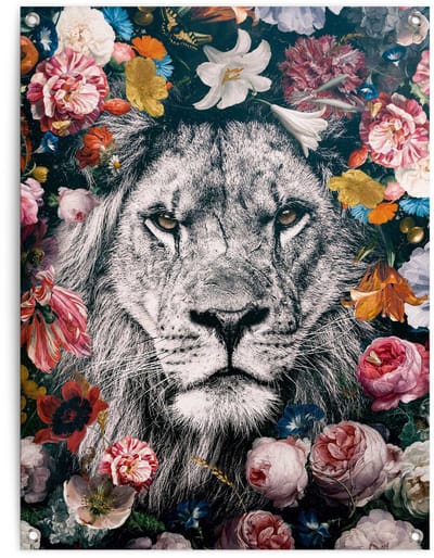Tuinposter Leeuw - 80 x 60 - Canvas - REINDERS
