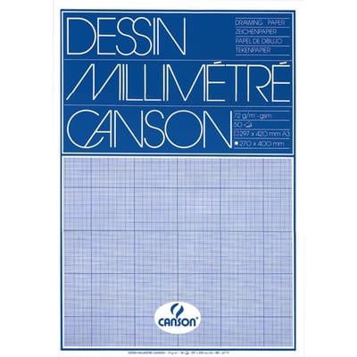 Millimeterblok Canson A3 blauw 50 vel