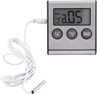 Digitale koelkastthermometer met groot LCD-scherm en temperatuurwaarschuwingsalarm voor nauwkeurige metingen