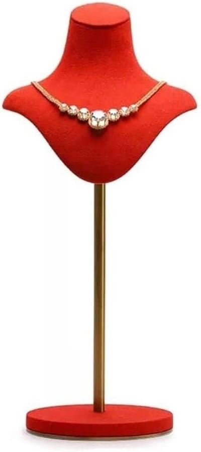 Sieraden Display - Kettinghouder Buste - Sieraden Presenteren - Verstelbare Hoogte - Niet gespecificeerd - Rood
