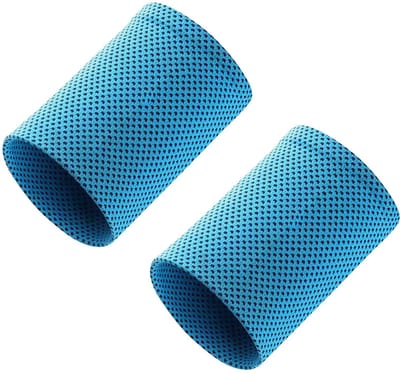 MTTProducts - Sweatbands - Koelende Polsbanden - Comfortabel en Ademend - Blauw - Ideaal voor Yoga en Fitness - Zweetabsorberend - Multisport