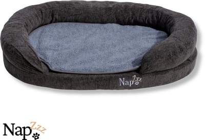 Napzzz Hondenmand Sofa Ovaal Grijs 120 x 72 x H24 cm