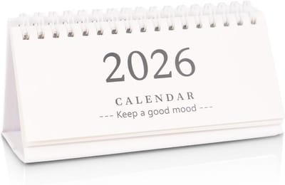 Bureaukalender 2025-2026 Klein Staand Bladerkalender Desk Top Organizer Wit