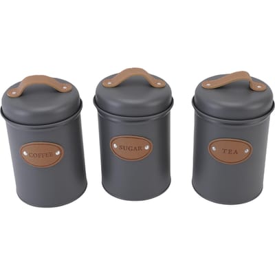 3 STUKS Voedsel Sealing Opbergcontainer Multifunctionele Snoep Thee Koffie Opbergbus voor Keuken grijs