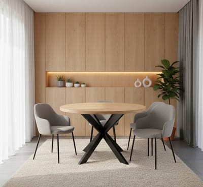 Ronde Eettafel 120 cm Massief - Eiken - Novihome