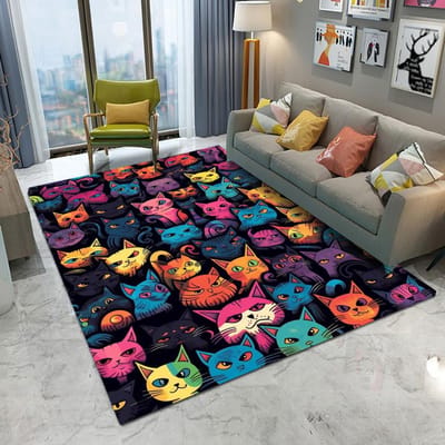 Cartoon Veel Schattige Kat Kittens Tapijt Woonkamer Bank Slaapkamer Studeerkamer Keuken Entree Deurmat Antislip Kawaii Huisdecoratie Tapijt 50x80cm
