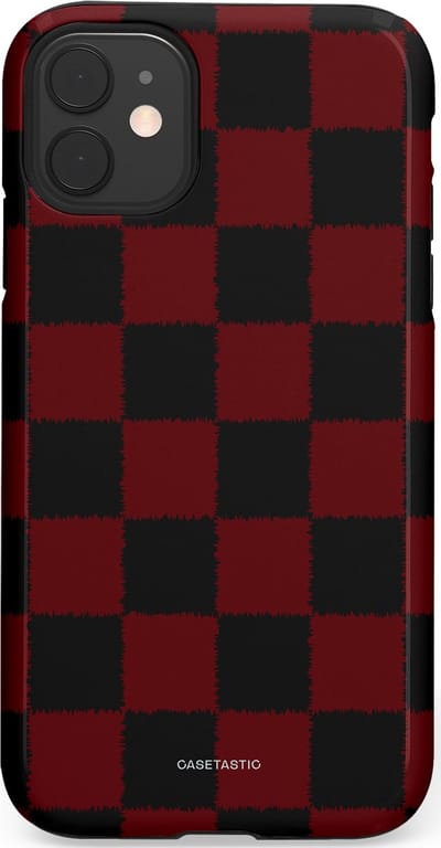 Casetastic hoesje geschikt voor Apple iPhone 11 - Dubbellaagse bescherming - De Houthakker - Fashion Case - Zwart Bordeaux