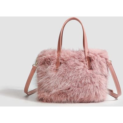 Eenvoudige Pluche Handtas Damesmode Fluffy Schoudertas Oceaanmode met Crossbody Bonttas gray