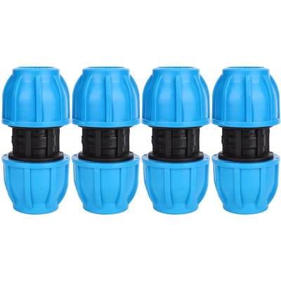 4 Stuks PE Plastic 25mm naar 25mm Rechte Waterleiding Connector Pijpaansluitstuk