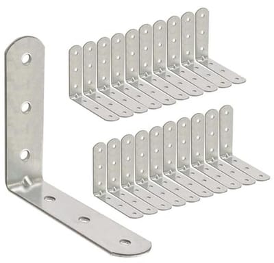 Hoekverbinders 50 x 50 x 16 mm - 20 Stuks - Versterkte L-klemmen voor Meubelverbindingen