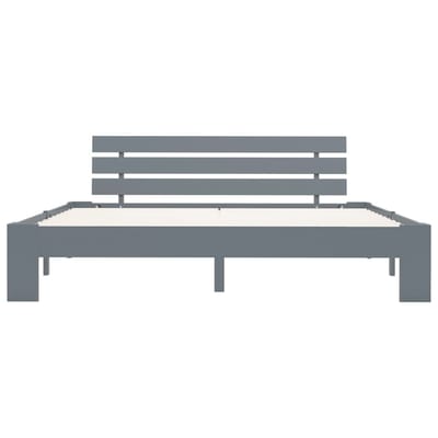 vidaXL - Bedframe - massief - grenenhout - grijs - 180x200 - cm