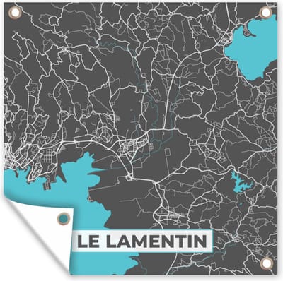 Tuin poster Le Lamentin - Stadskaart - Kaart - Frankrijk - Plattegrond - 200x200 cm - Tuindoek