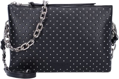 SEIDENFELT MANUFAKTUR Schoudertas Jomala Shoulderbag Black With Tiny Rivets Zwart