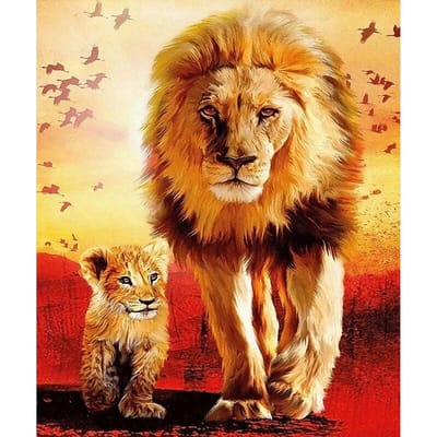 5D DIY Diamond Painting Grote leeuw Borduren Kruissteek Strass Mozaïek Home Decor 20X30CM brown