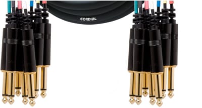 Cordial Intro Multicore jack/jack unsym. 8-voudig, Rean stekker, 3,0m - Analoge multicore kabel
