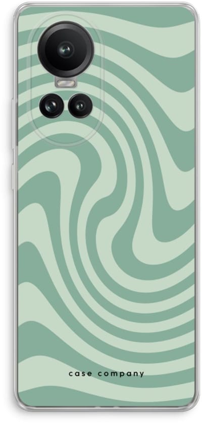 Case Company® - Hoesje geschikt voor Oppo Reno 10 Pro hoesje - Swirl Groen - Soft Cover Telefoonhoesje - Bescherming aan alle Kanten en Schermrand