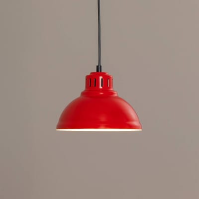 Luminex Sven hanglamp met rode kap - E27 fitting, loft stijl