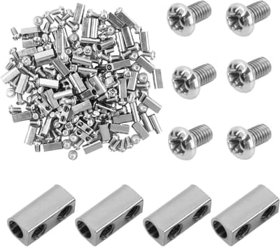 Kabelklemmen Staaldraad - Duplex Clips - Vastzetten Kabels - 3mm Kabelgat - M3 M4 Schroeven - Zilverkleurig
