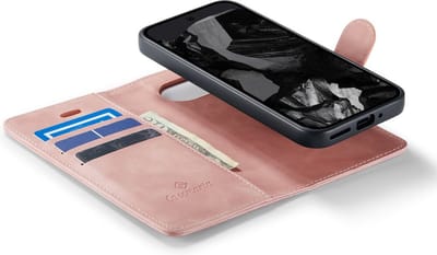 CaseMania Bookcase hoesje geschikt voor Google Pixel 9 - Effen Roze - Kunstleer - 2-in-1 Magnetisch Uitneembaar Design
