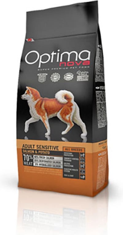 Optimanova Sensitieve Serie - Droogvoer voor Volwassen Honden - Zalm en Aardappel - Bevat Omega-3
