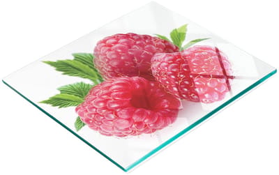 Multifunctionele decoratieve snijplank voor de keuken, gemaakt van gehard glas, frambooskleur, 60x52 cm