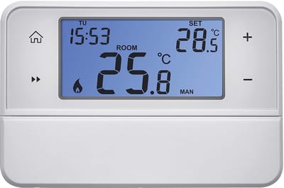 digitale kamerthermostaat met OpenTherm-ondersteuning - programmeerbare bedrade opbouwthermostaat, wit, 12,7 x 8,5 x 2,5 cm