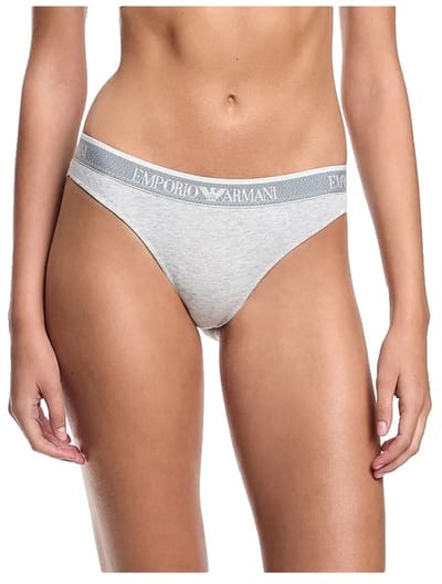 Emporio Armani Iconic Logoband Brazilian Slipje 2 Eenheden Grijs XS Vrouw