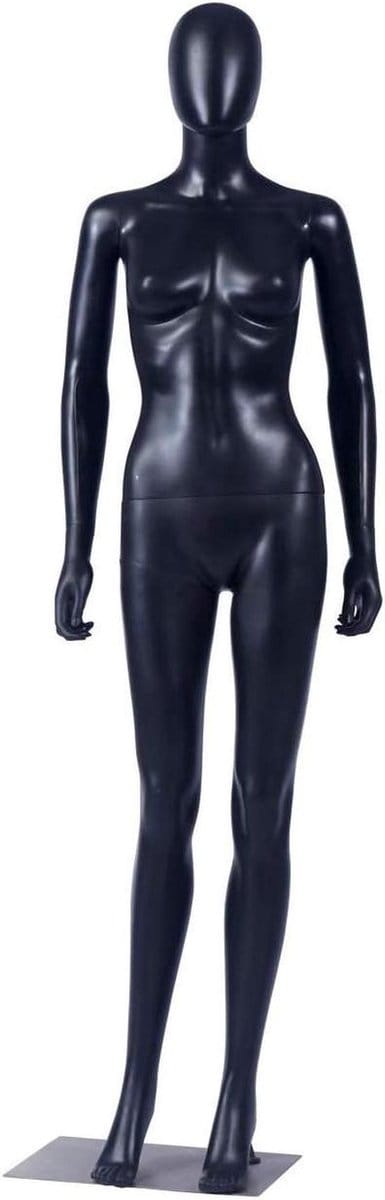 Damesmannequin Abstract - Paspop Vrouwelijk - Kleding Presenteren - 360 Graden Draaibaar - 175 cm Hoog - Mat Zwart