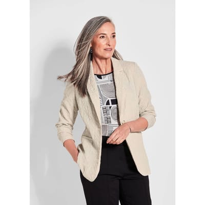 Blazer in structuurlook - steengrijs - Gr. 25 van Goldner Fashion