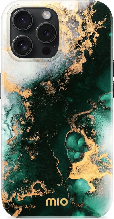 MIO MagSafe Apple iPhone 15 Pro Hoesje | Hard Shell Back Cover | Geschikt voor MagSafe | Green Marble