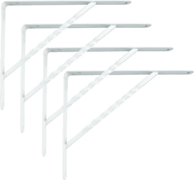 AMIG Plankdrager/steun/beugel Spiraal - 4x - metaal - wit - H150 x B125 mm - Tot 300 kg - boekenplank steunen