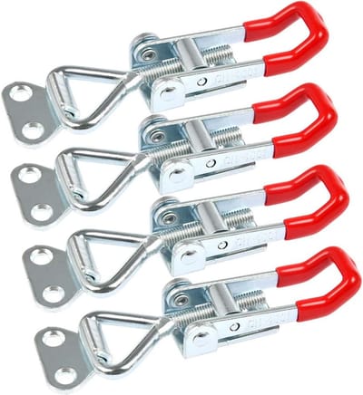 longziming -Verstelbare Metalen Toggler-Sluiting – Sterke Gegalvaniseerde Kastklem met PVC Handgreep – 100 kg Draagkracht – Set van 4 Stuks voor Kasten, Deuren en Gereedschap