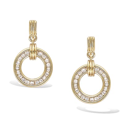 CHIVAL - Oorbellen 18K Verguld Goud "Cirque" - Elegant, Zirkonia, Rond, Hypoallergeen, Luxe, Cadeau voor haar, Sieraad, Tijdloos, Ringetjes, Liefde, Romantiek, Geschenkverpakking, Kerst