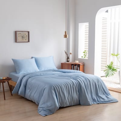 Bamboe dekbedovertrek Sky Blue 200x200 cm – zacht, ademend & duurzaam | Boomba Bamboo®