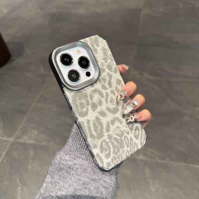 Koreaans Luipaardprint Leren Hoesje voor iPhone 16 15 14 13 12 Pro Max 11 Stijlvol Dierenpatroon Zacht Schokbestendig Achterkant Hoesje Coque For iPhone 14
