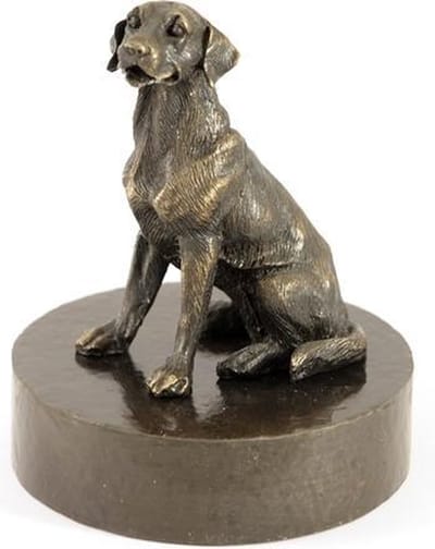 Golden Retriever zittend - Verbronsd Honden Asbeeld Dieren Urn Voor Uw Geliefde Hond