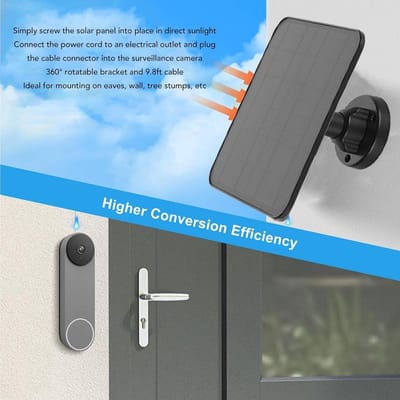 12W Zonnepaneel voor Beveiligingscamera's - Efficiënt Opladen - IP65 Waterdicht .