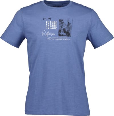 Blue Seven heren shirt - t-shirt heren - blauw met print - 302751 - maat L