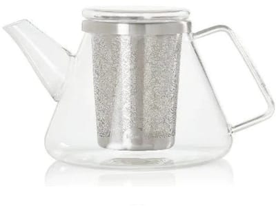 AdHoc Fusion Theepot - 1 L - Transparant Glas - Met Geïntegreerd XXL Theefilter - Voor Losse Thee