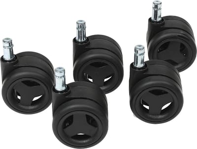 Bureaustoelwielen voor harde vloeren set van 5 stuks 11 mm/65 mm zwart