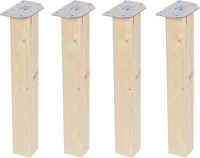 FLE - Meubelpoot vierkant 5,5 bij 5,5 cm en hoogte 42 cm van massief hout - 4 stuks